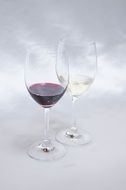 Red and white Wine in a glass