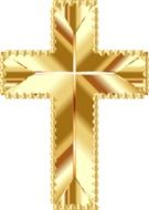 Gold Shiny Metallic cross
