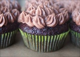 chocolate muffins in molds