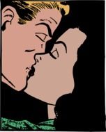 painted kissing couple