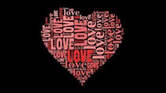 heart inscribed on a black background