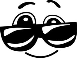 Comic Cool Emoticon Face drawing