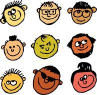 Smiling faces clipart