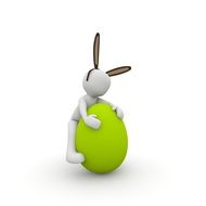 figurine Bunny hugging an egg