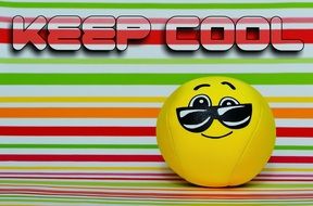 yellow ball with friendly face