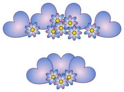blue hearts with flowers for the holiday