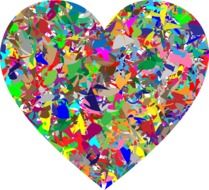 prismatic rainbow heart on the white background