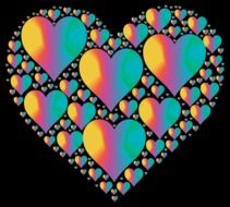 romantic iridescent heart