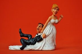 figure of funny newlyweds