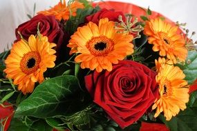 Yellow and red Flower Bouquet