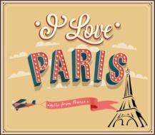 Vintage card - I love Paris