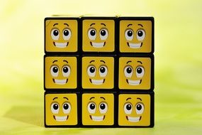 cube with funny emoticons