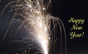 new year greeting card with firework