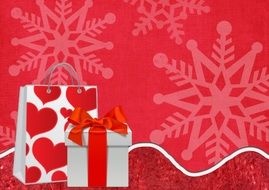 Christmas red Presents drawing