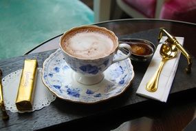 chocolate drink in an elegant cup