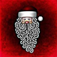 graphic image of santa claus with curly beard
