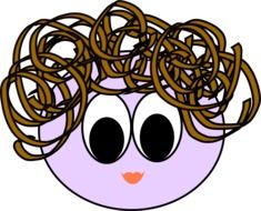 drawn curly monster head