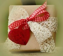 red heart on a gift box