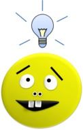 light bulb over smile as an idea