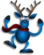 drawn blue cartoon deer