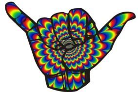 graphic image of a happy gesture of a bright hand