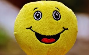 soft yellow smiley face closeup