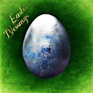 background with green Easter greeting card