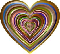 colorful heart with abstract pattern