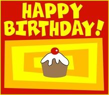 birthday greeting card with a cupcake