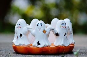 group of ghosts as figures for halloween