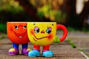 Funny drinking cups emoticon