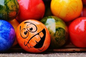 Easter egg with smiley face