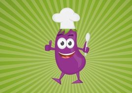 eggplant on a green background