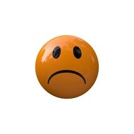 sad smiley on white