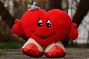 soft toy in the shape of a heart