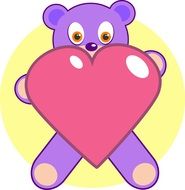 cute bear with a heart