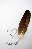 Love text on a white note