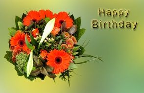 digital Birthday card with flower bouquet