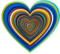 isolated iridescent symbol of love
