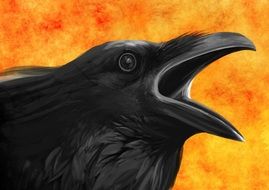 digital creepy raven