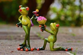 I Beg Your Pardon funny frogs porcelain statues