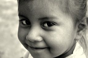 happy child's face close up