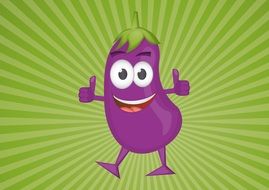 cartooned aubergine
