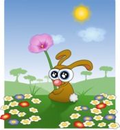 Bunny Easter Spring Flowers