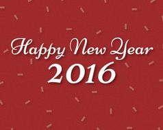 red background with new year 2016 greetings
