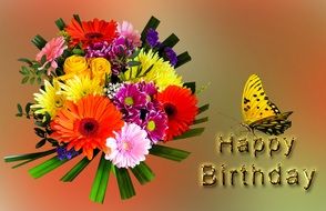 happy birthday, colorful greeting card