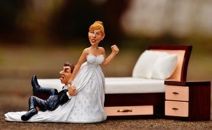 Wedding Night Bride Groom comic figure