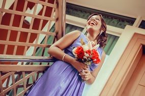 beautiful Bridesmaid with bouquet