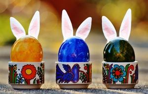 Easter eggs with bunny ears