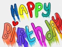 colored inscription Happy Birthday